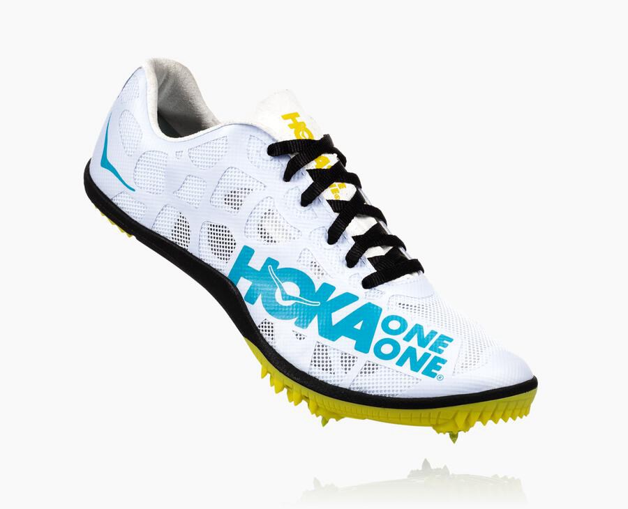 Hoka One One Çivili Koşu Ayakkabısı Erkek Beyaz/Mavi - Rocket X - XW5948263